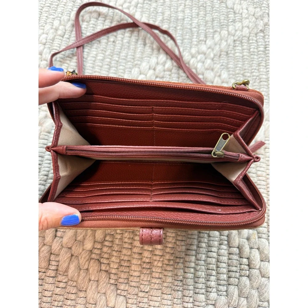 The Sak Crossbody Wallet Bag Women OS Patchwork Colorblock Suede Leather